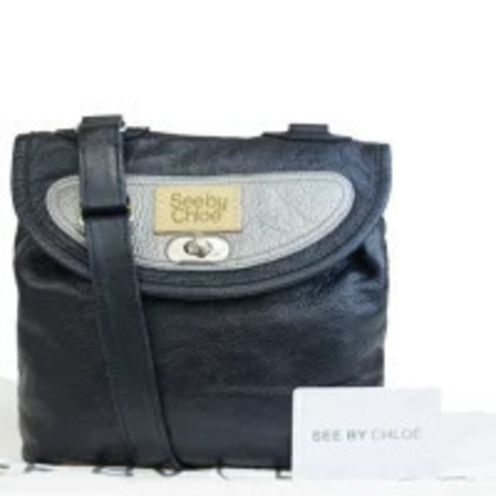 See by Chloe shoulder bag black silver leather